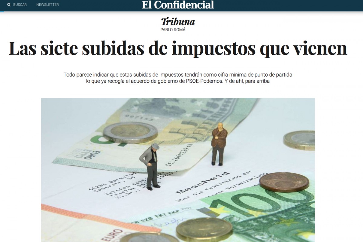 Pablo Romá en El Confidencial: "Las siete subidas de impuestos que vienen"