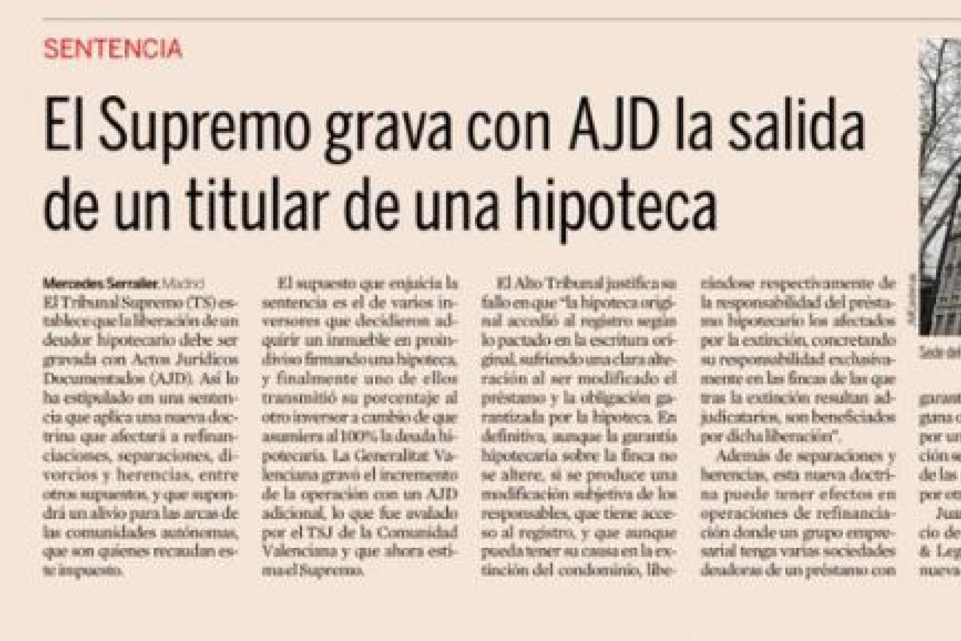 Opinamos en Expansión sobre gravar con AJD la salida de una hipoteca