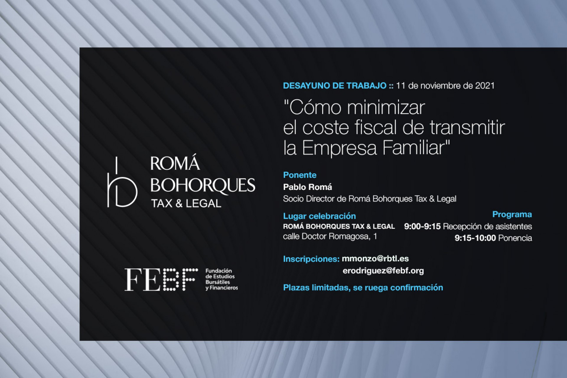 Desayuno de trabajo: Cómo minimizar el coste fiscal de transmitir la empresa familiar