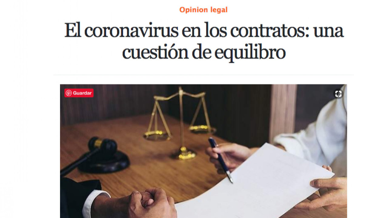 El coronavirus en los contratos: una cuestión de equilibrio. Foto 1