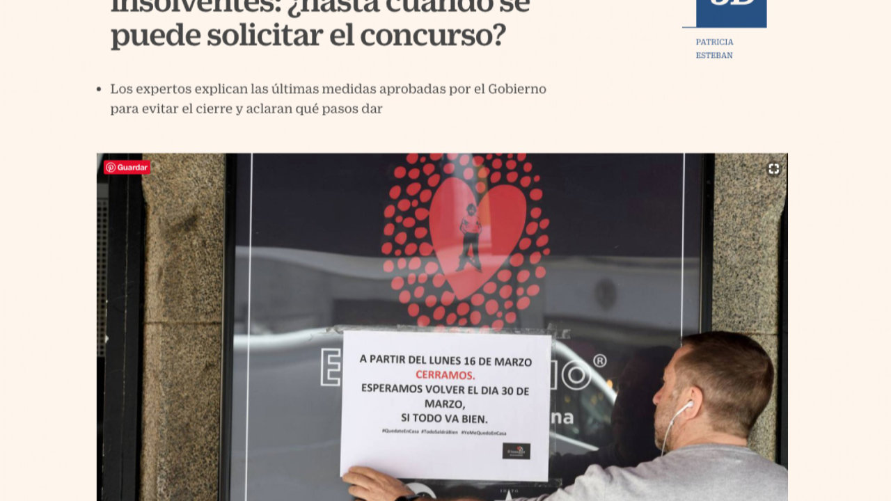 Artículo en 5 Días: "Guía para empresas insolventes: ¿hasta cuándo se puede solicitar el concurso?. Foto 1