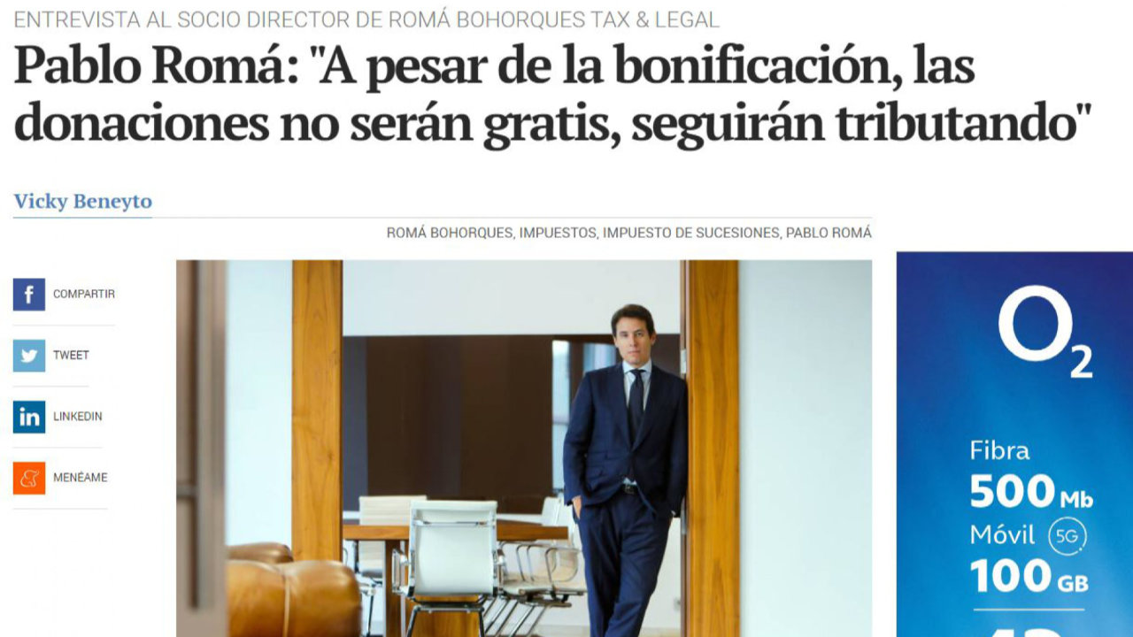 Entrevista a Pablo Romá en Valencia Plaza para analizar la bonificación de Sucesiones y Donaciones. Foto 1