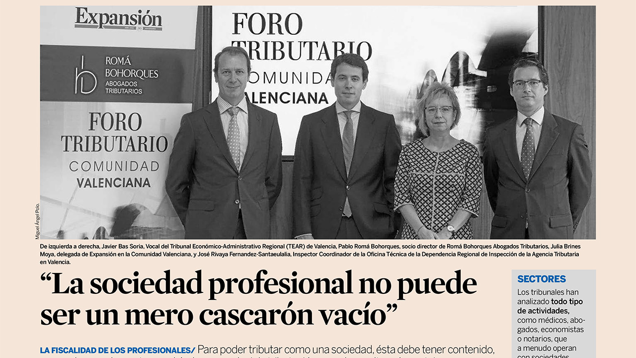 FORO TRIBUTARIO COMUNIDAD VALENCIANA: La fiscalidad de las sociedades profesionales