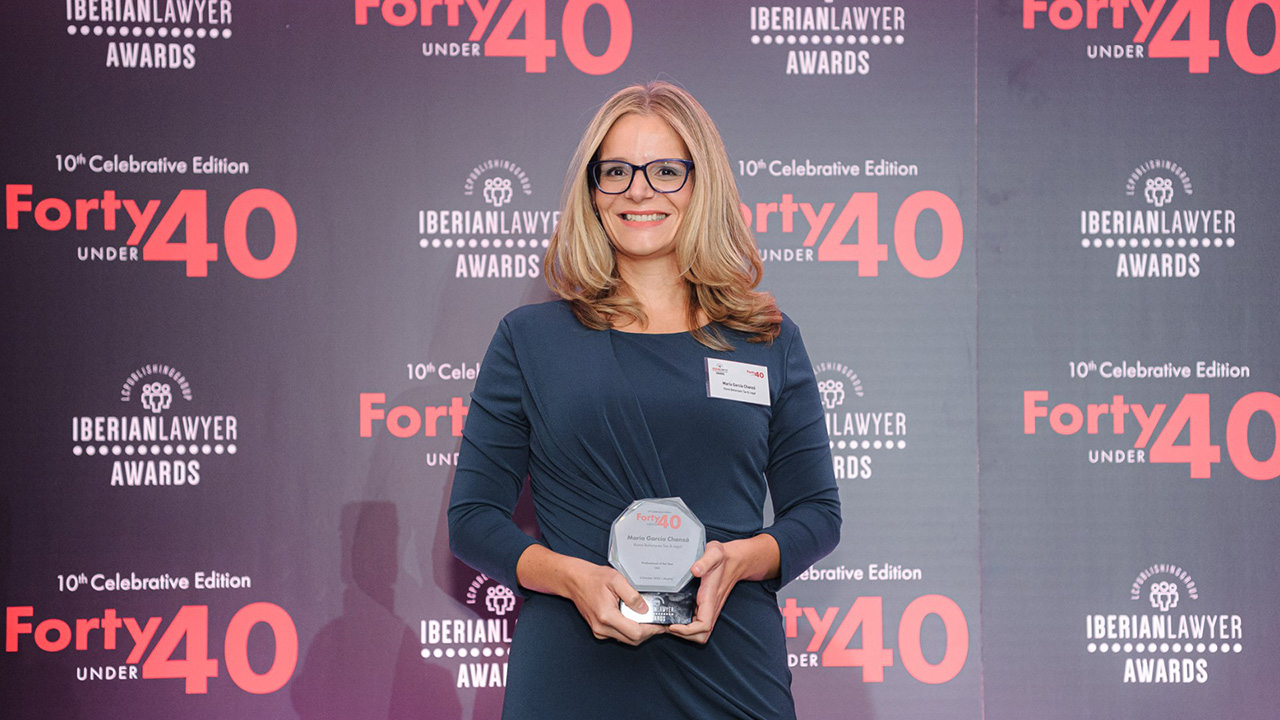 María García Chanzá, premio Iberian Lawyer a la mejor abogada fiscalista de España y Portugal 'under40' María García Chanzá, premio Iberian Lawyer a la mejor abogada fiscalista de España y Portugal 'under40'